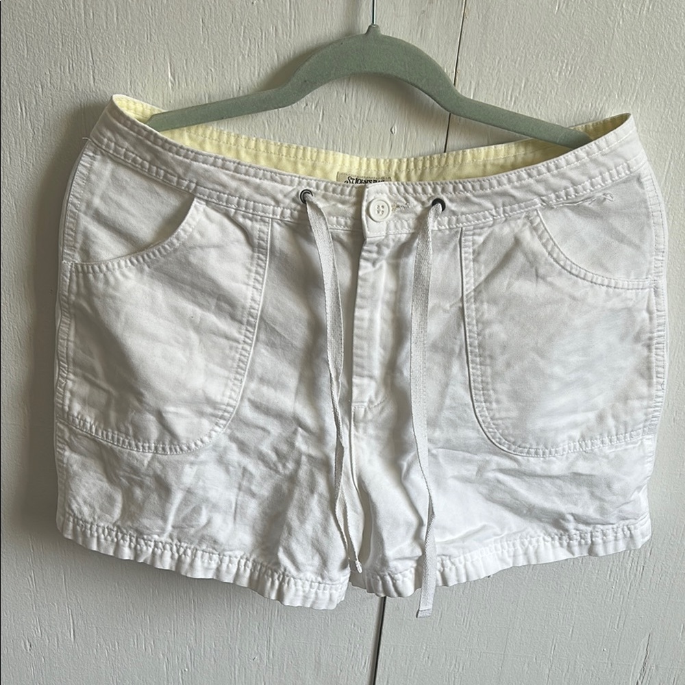 St. John's Bay White Cargo Shorts with Elastic Waistband